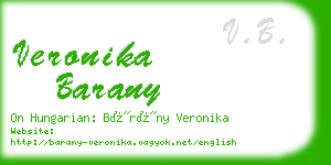 veronika barany business card